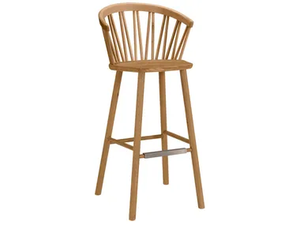 ZIGZAG 660 - High oak stool with armrests _ Hans K